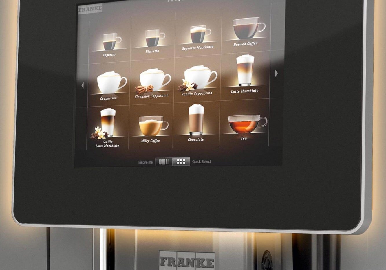 Franke A600 Det Norske KAffehus display